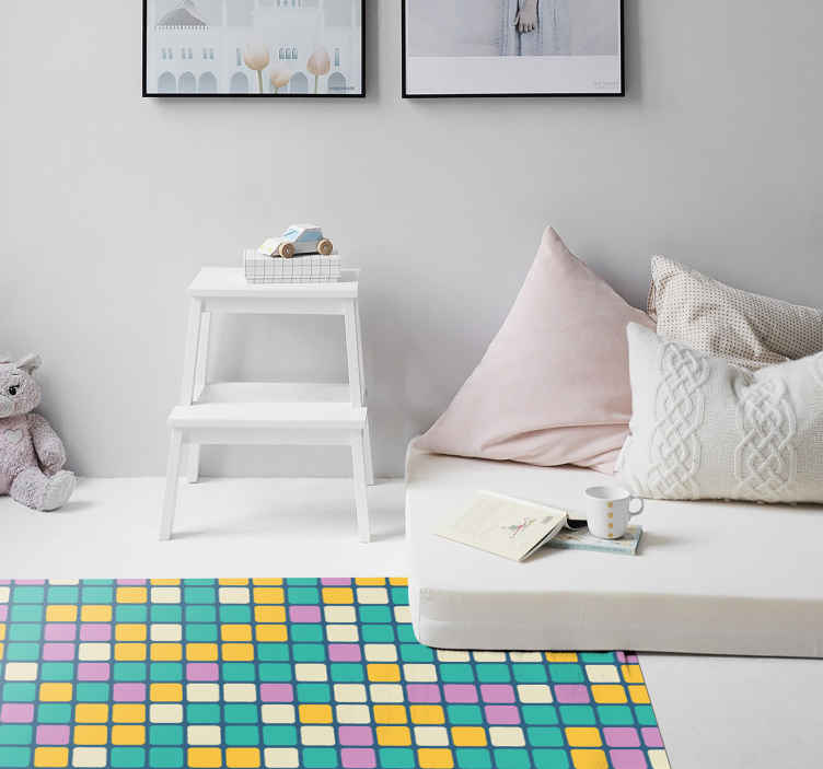 Tappeto in vinile bambini Forme quadrate colorate