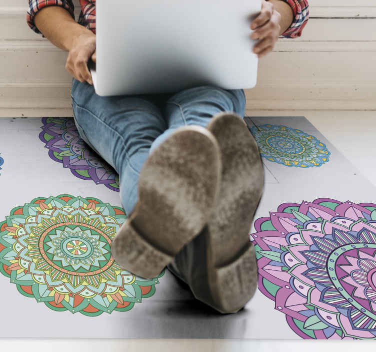 Tappeto in pvc Mandala Cerchi di mandala