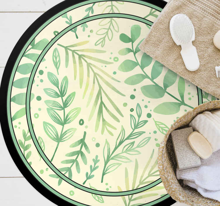 Tappeto in pvc con fiori e piante Foglie di cerchio