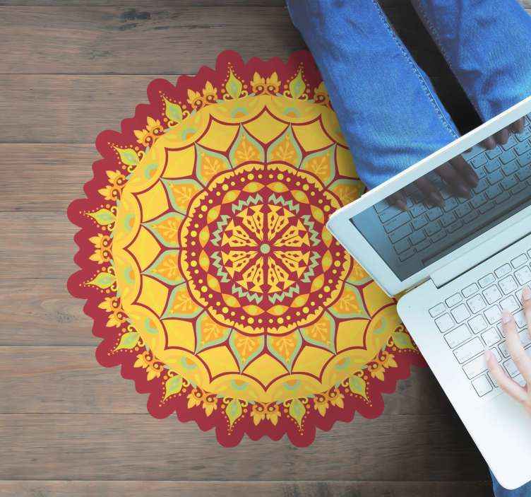 Tappeto in pvc Mandala Estate in un mandala