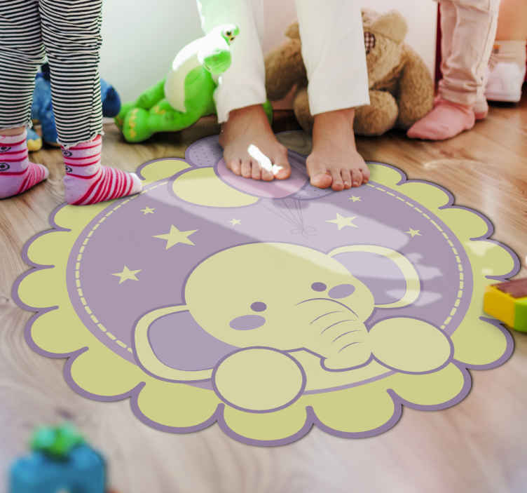 Tappeto in pvc per bebé Elefante con palloncini