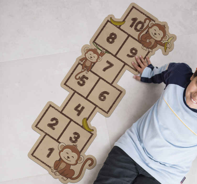 Spelletjes vinyl tapijt Hinkelen met aapjes