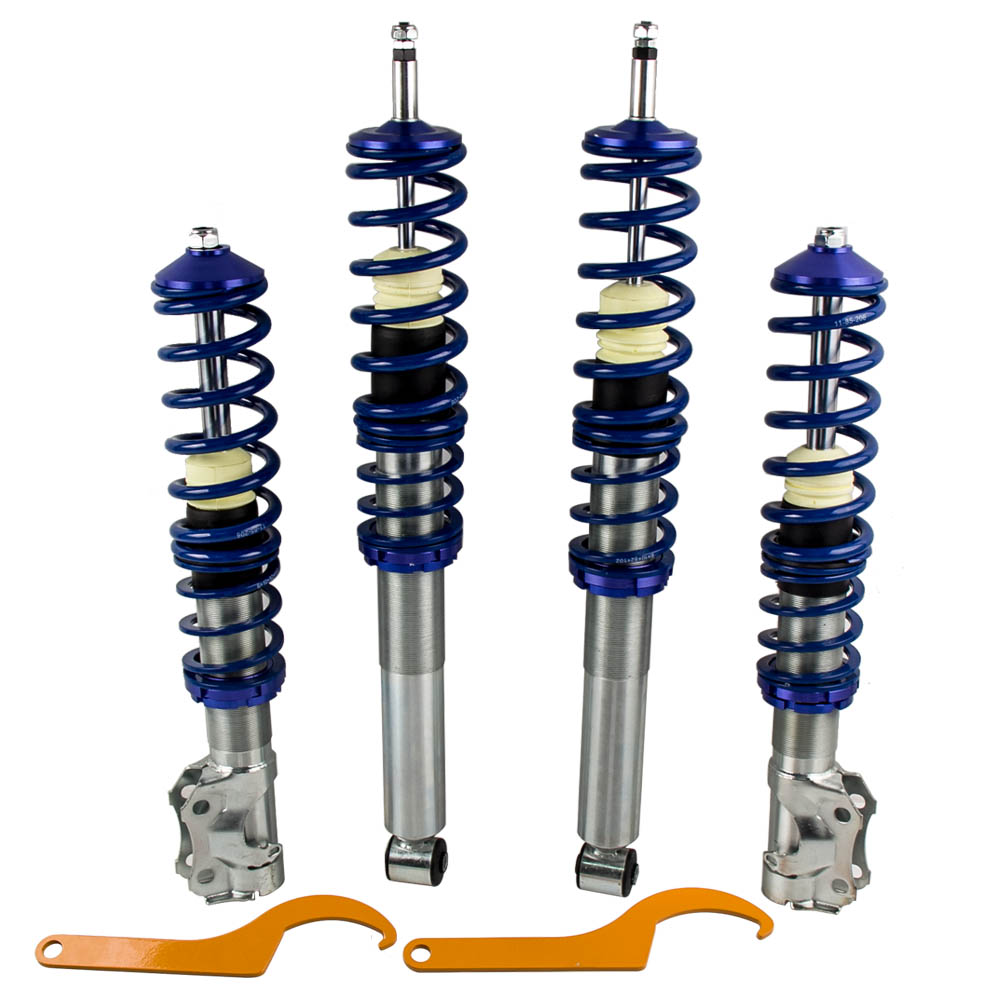 Lowering Suspension Coilover Kit for VW MK2 / MK3 GOLF &amp; JETTA - Blue Struts