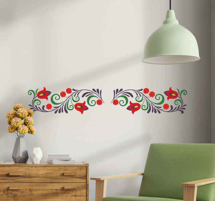 Stickers bloemenpatroon Folk ornamenten