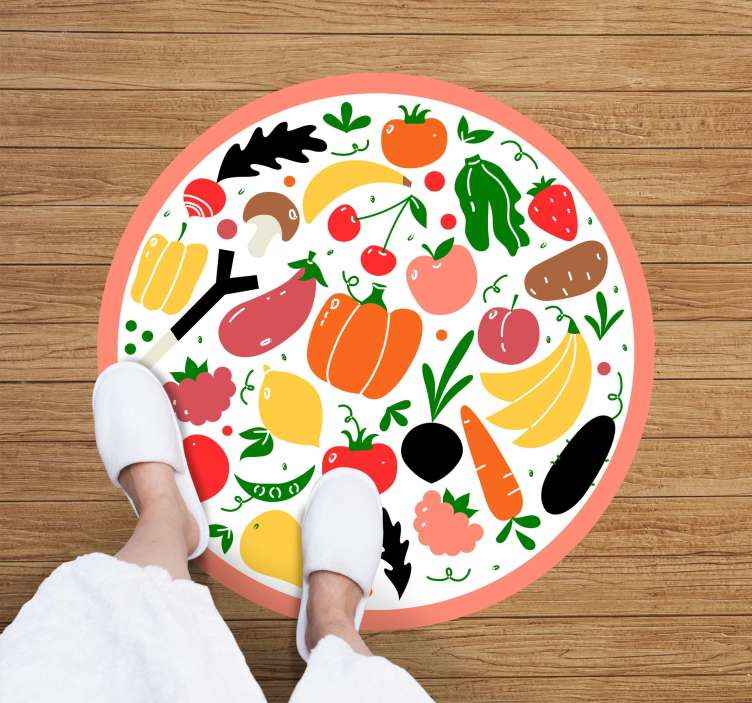 Passatoia in vinile cucina Modello di verdure e frutti