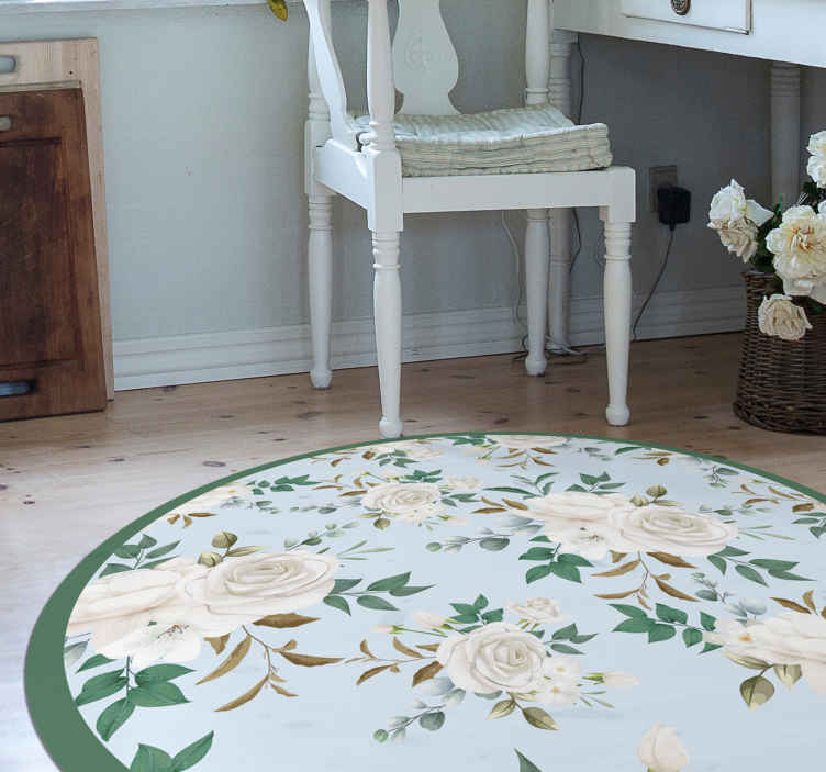 Passatoia in vinile cucina Elegante motivo a rose