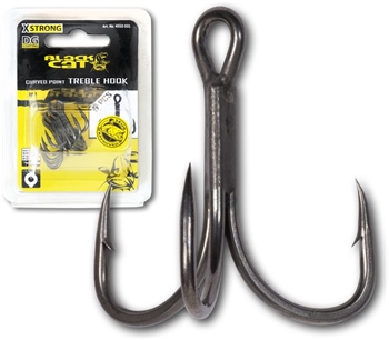 Black Cat Curved Point Treble Hook DG Coating  | 4/0