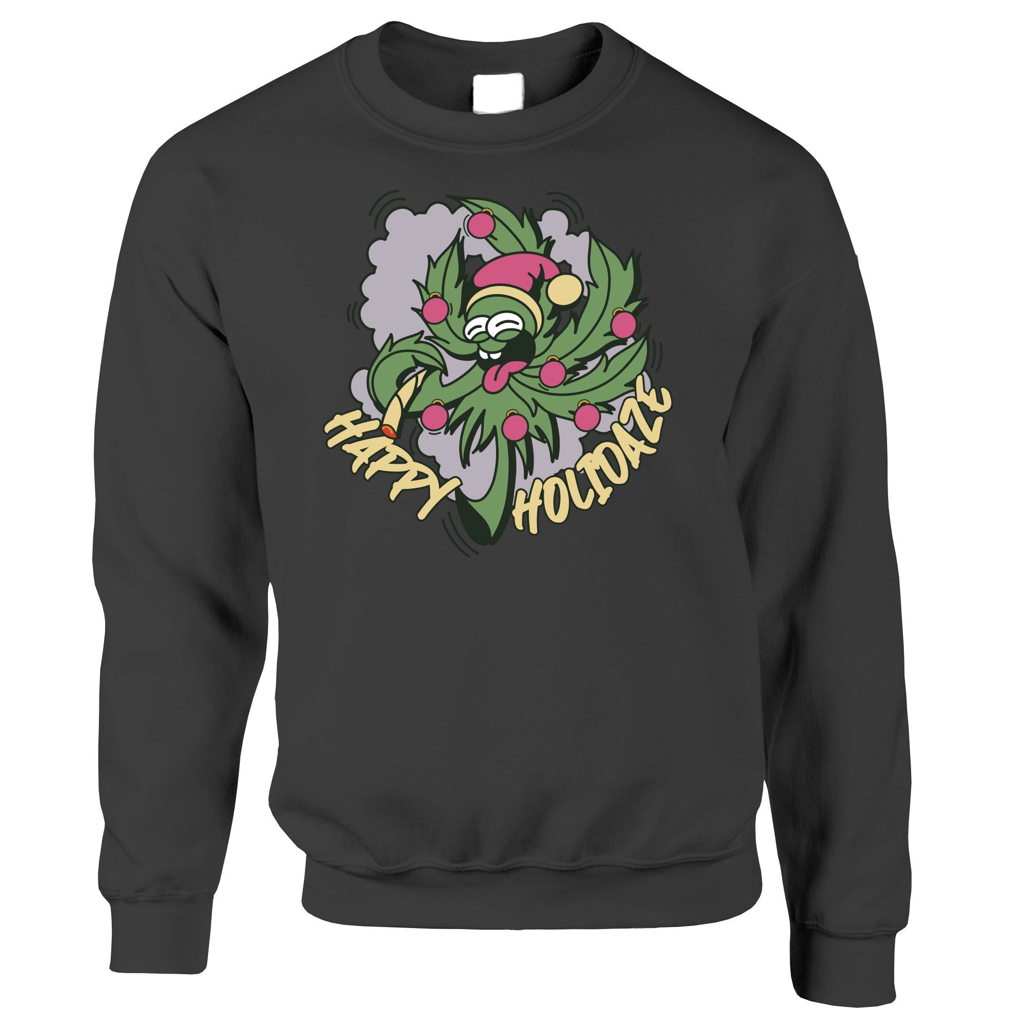 Happy Holidaze Christmas Jumper Sweatshirt Sweater - Large / Navy