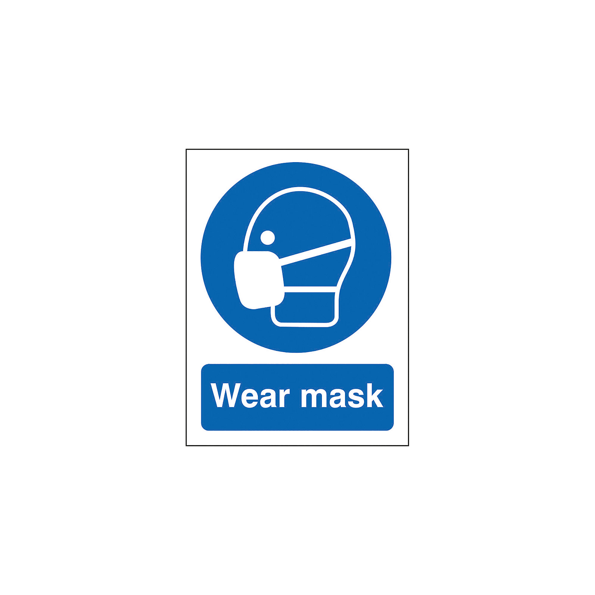 Seco Health and Safety Sign Wear mask Window Cling Film 15 x 20 cm