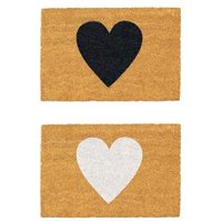 Nicola Spring Coir Door Mats | 60 x 40cm | Hearts | Pack of 2