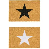 Nicola Spring Coir Door Mats | 90 x 60cm | Stars | Pack of 2