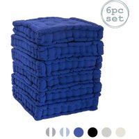 Nicola Spring French Mattress Seat Cushions | Blue | Pack of 6