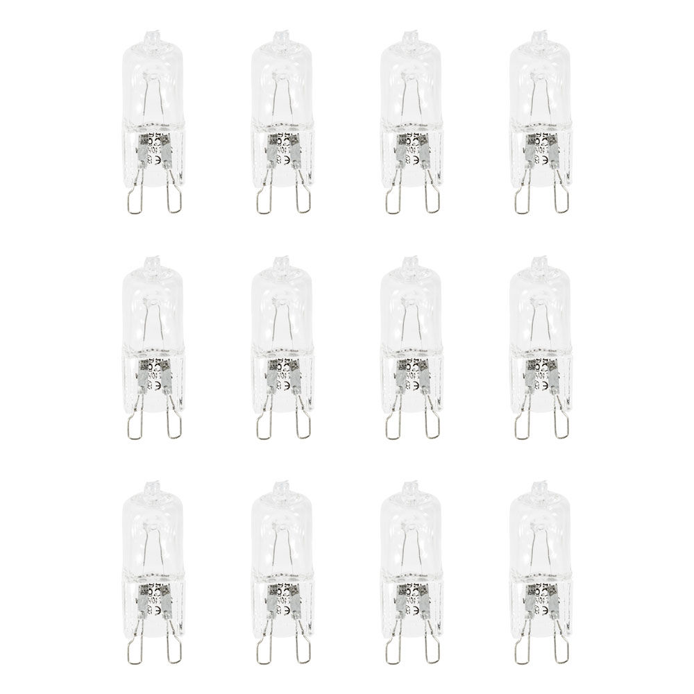 12 Pack of 33 Watt G9 480 Lumen Halogen Bulb - Clear