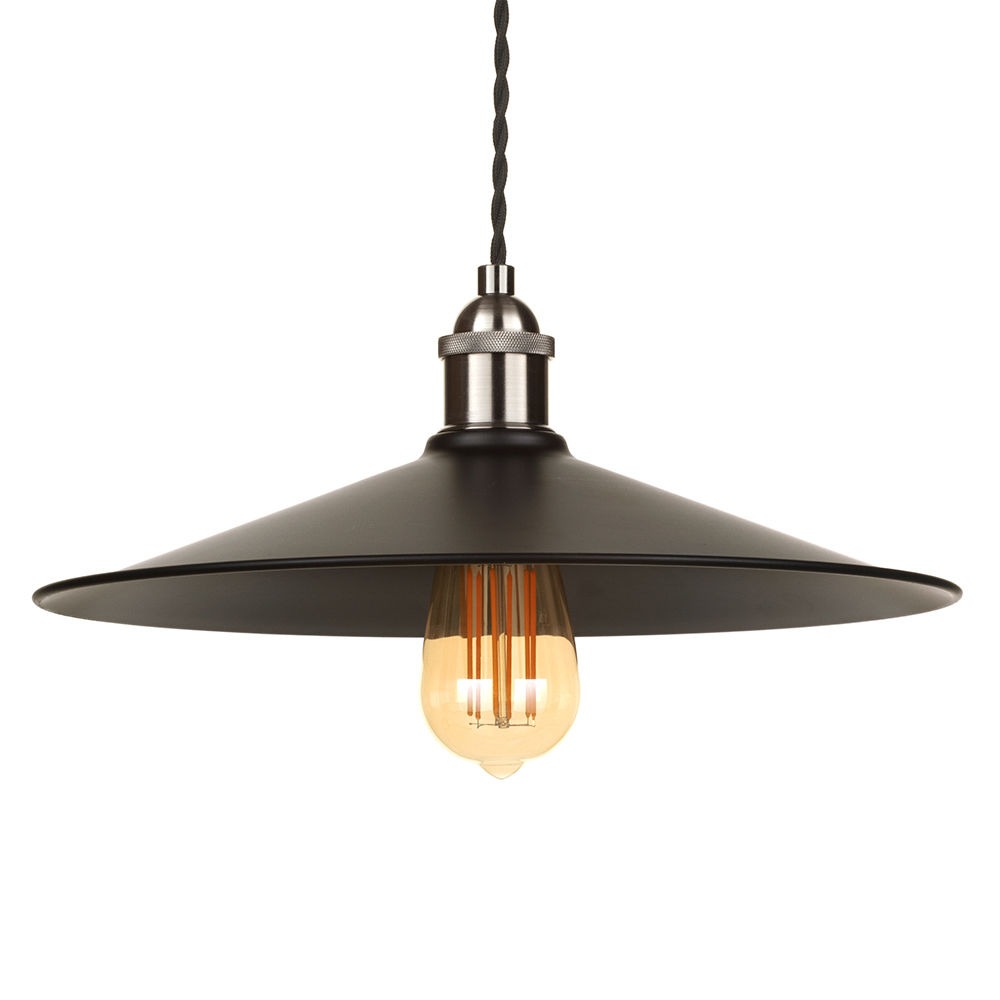 Ciana Wide Fishermans Style Diner Shade - Matte Black