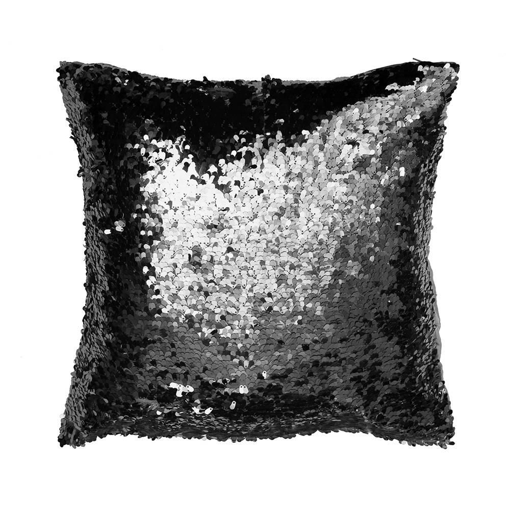 Glitz Glossy Sequin Cushion - Black