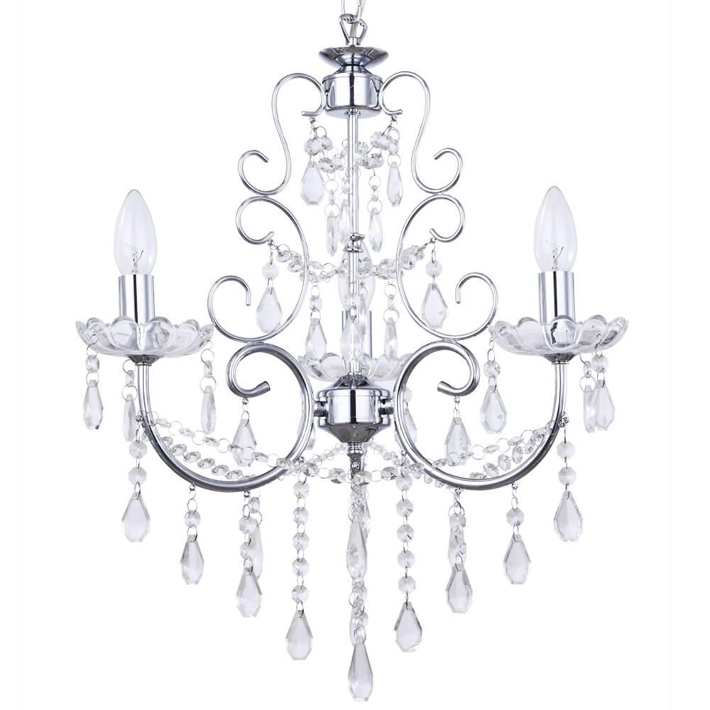 Madonna 3 Light Dual Mount Chandelier - Chrome