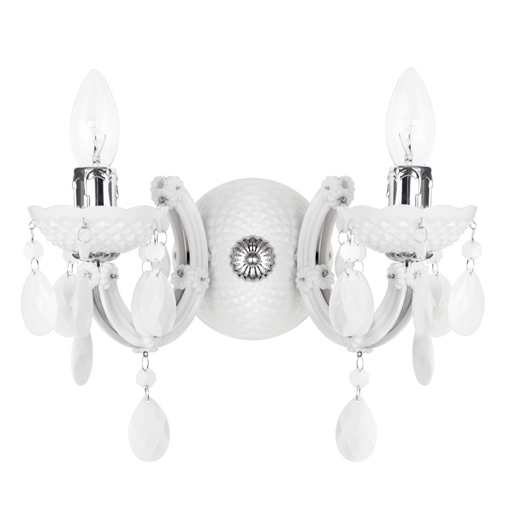 Marie Therese 2 Arm Wall Light Chandelier - White