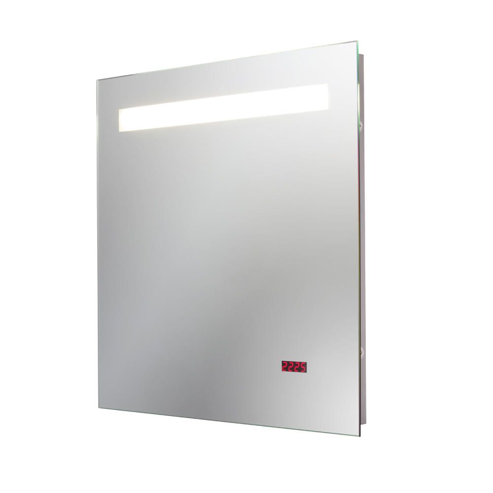 Meilos Fluorescent Bathroom Mirror Light with LED Clock