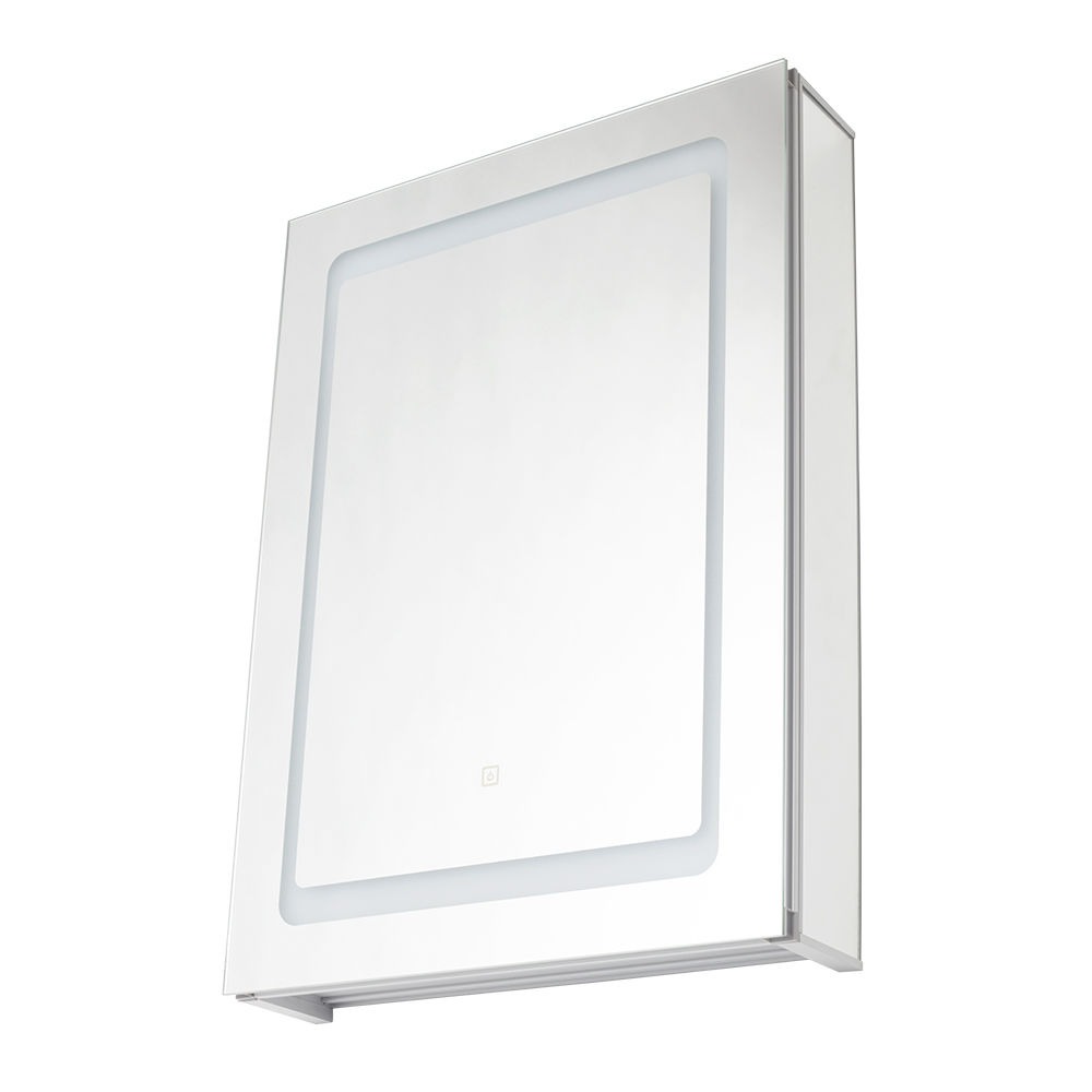 Nene LED 1 Door Bathroom Mirror Cabinet Light with Shaver Socket - Silver