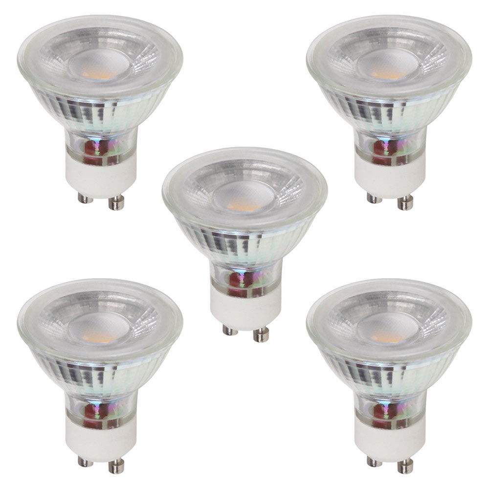 Pack of 5 Natural White 3 Watt GU10 230lm LED Light Bulbs