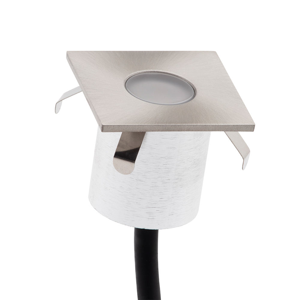 Rado Square Recessed LED Outdoor Decking Plinth Light - Satin Nickel