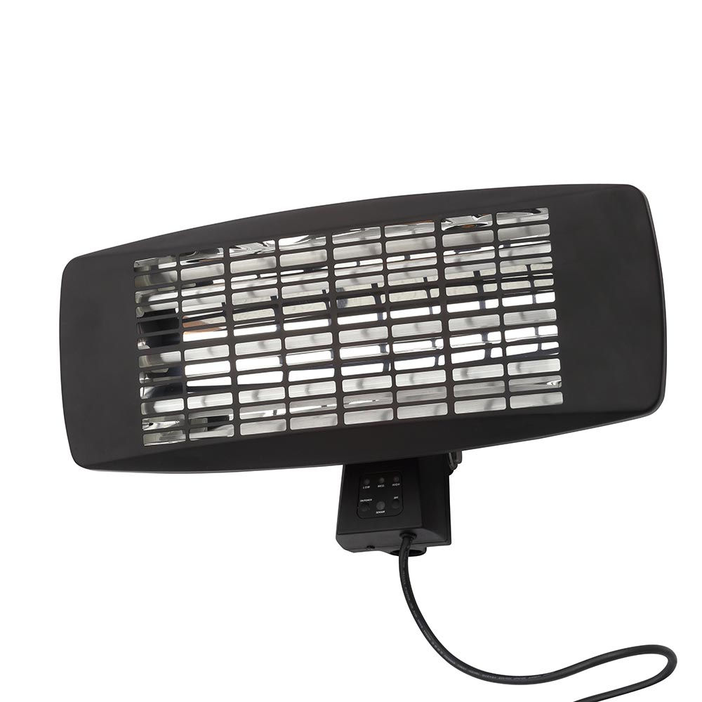 Rounded Rectangle 48.2cm 2000W Patio Radiant Wall Mounted Heater - Black