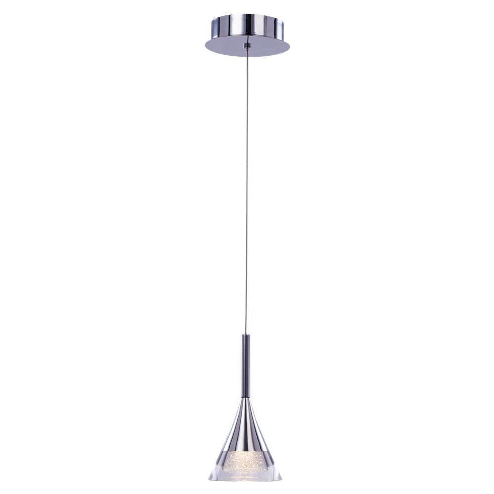 Visconte Gem Conical LED Glass Ceiling Pendant - Chrome