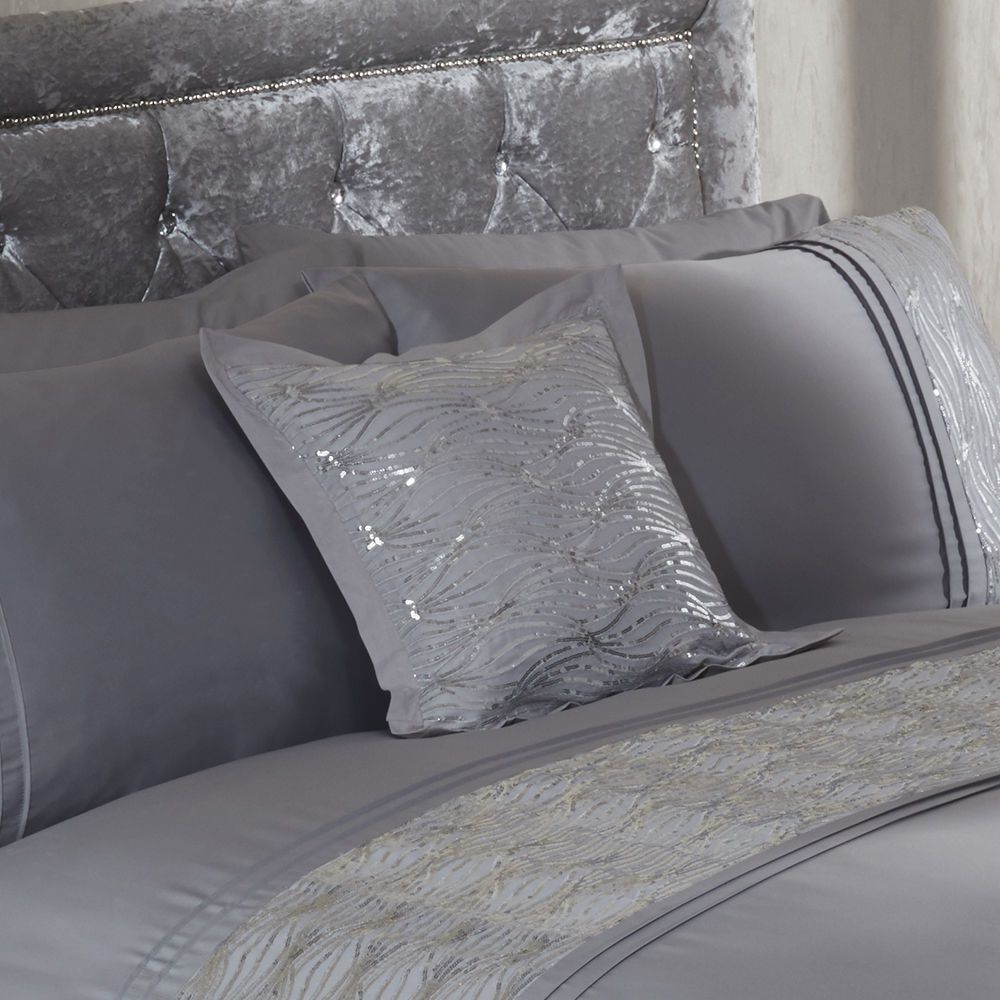 Waves Boudoir Cushion - Silver