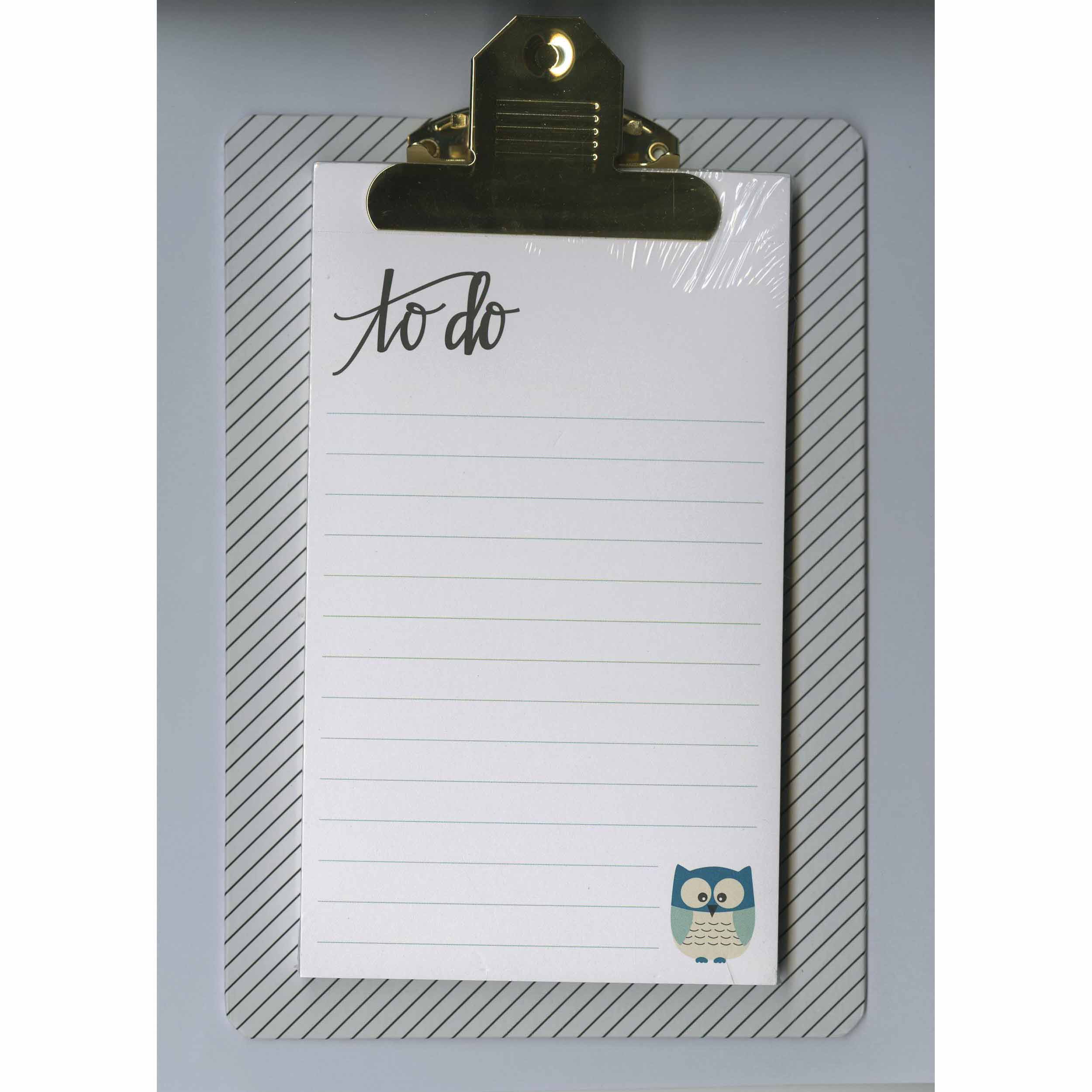Cute Owl Notepad & Clipboard