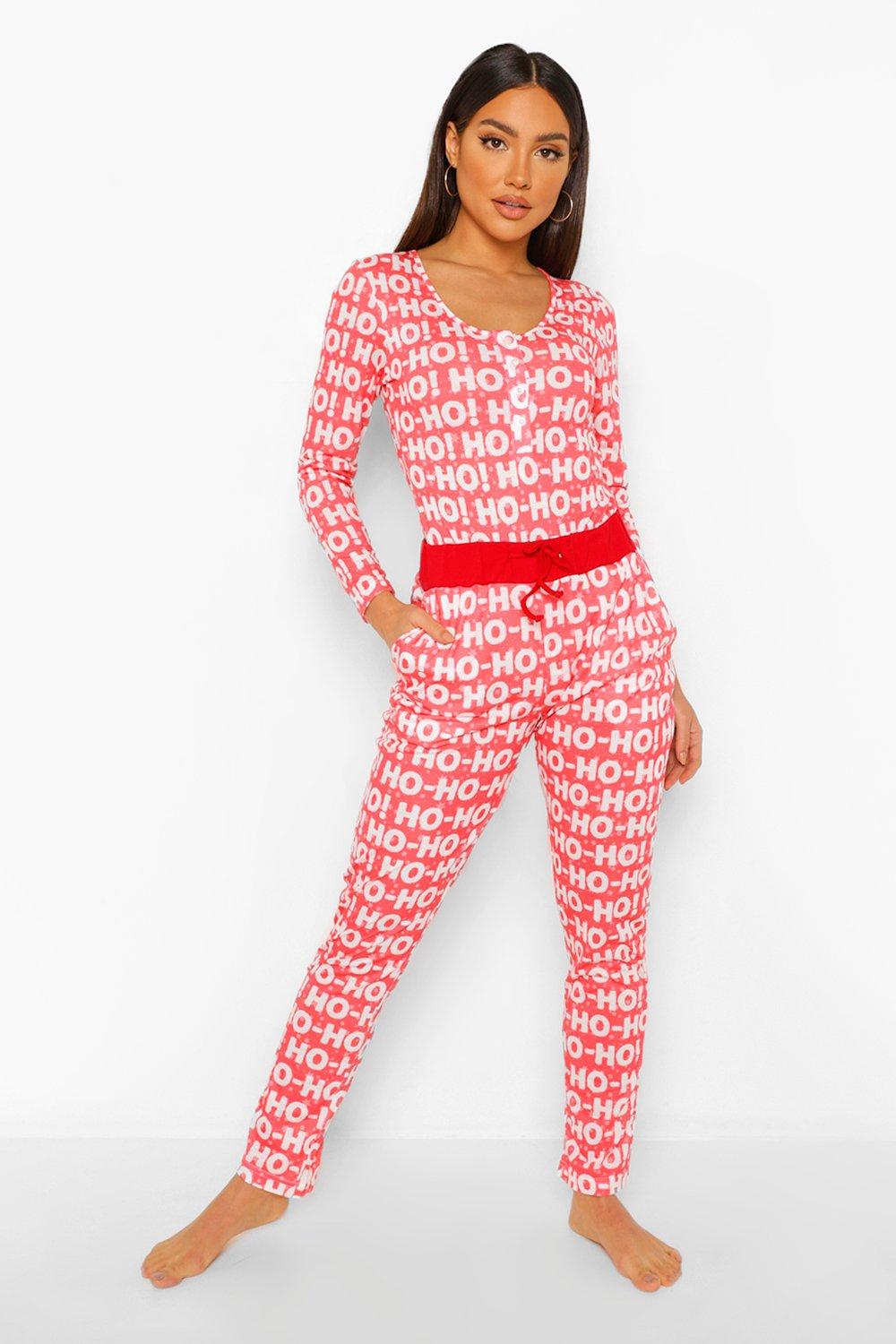 boohoo Womens Mix And Match Ho Ho Ho Pj Bottoms - Red - 12, Red