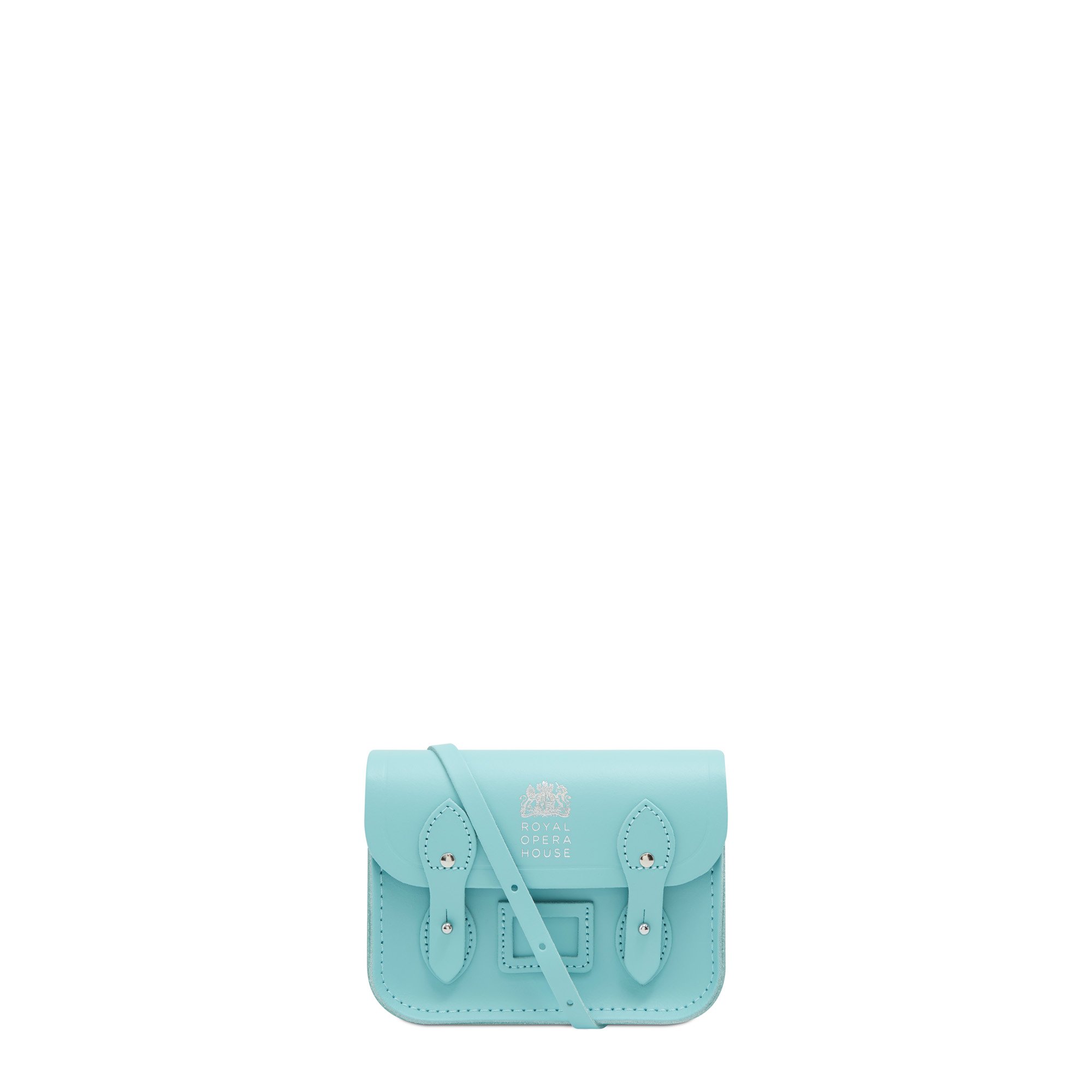 Cambridge Satchel Tiny Satchel in Leather - Cambridge Blue with ROH Logo in Silver Foil