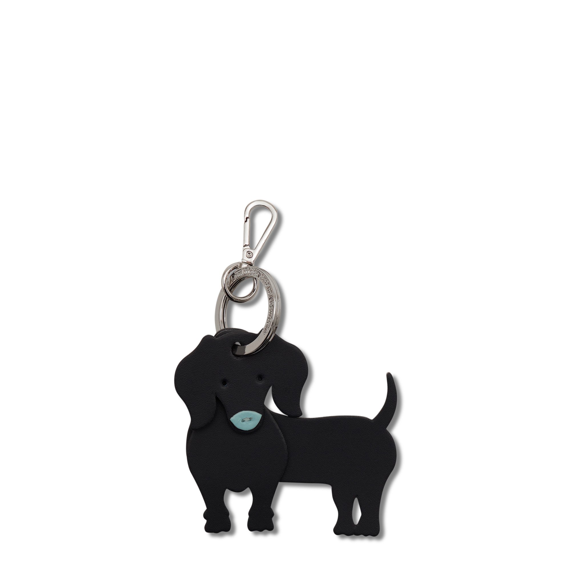 Cambridge Satchel Dachshund Dog Charm in Leather - Navy & Cambridge Blue