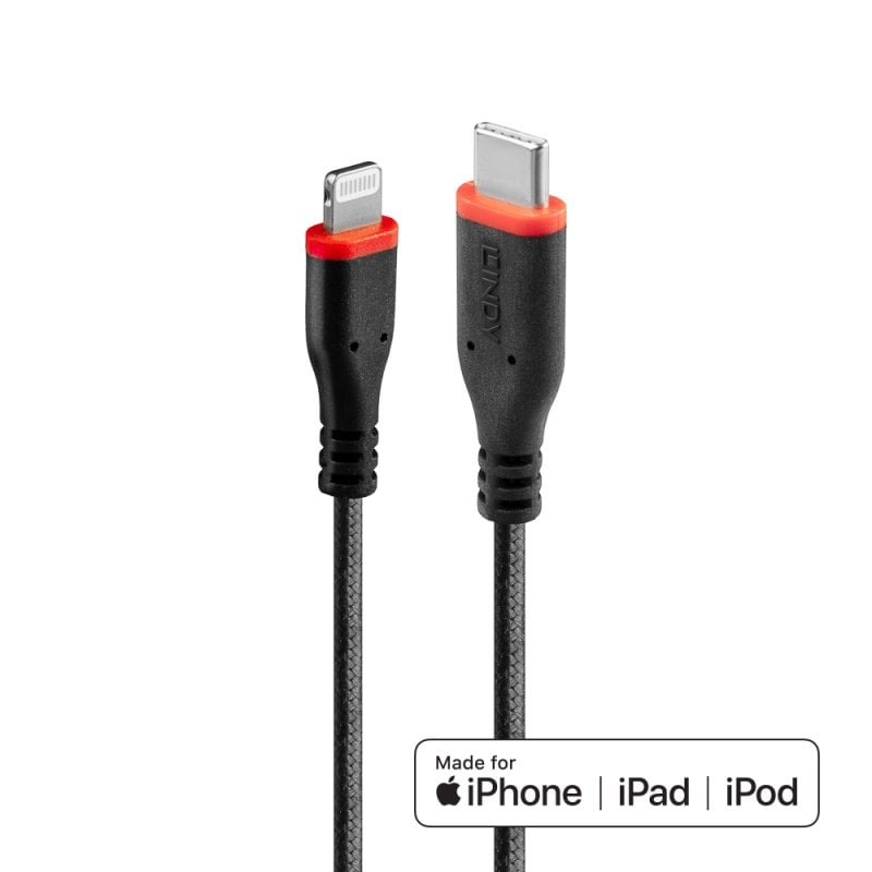 Lindy 1m Reinforced USB Type C to Lightning Cable