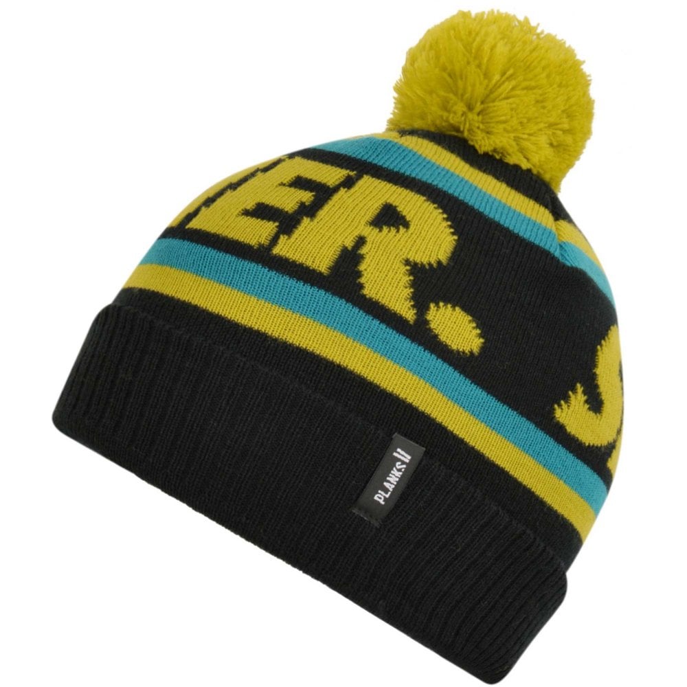 Planks Skier Bobble Hat - Black