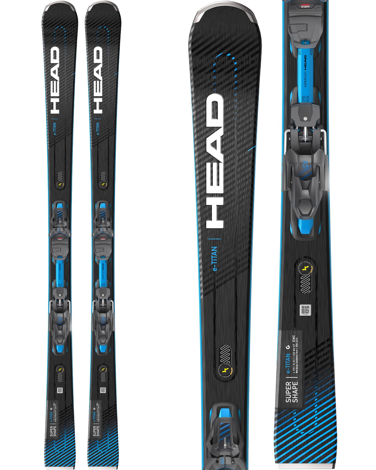 Head Supershape e-Titan Skis + PRD 12 GW Brake 85 Bindings 2021 | 170cm