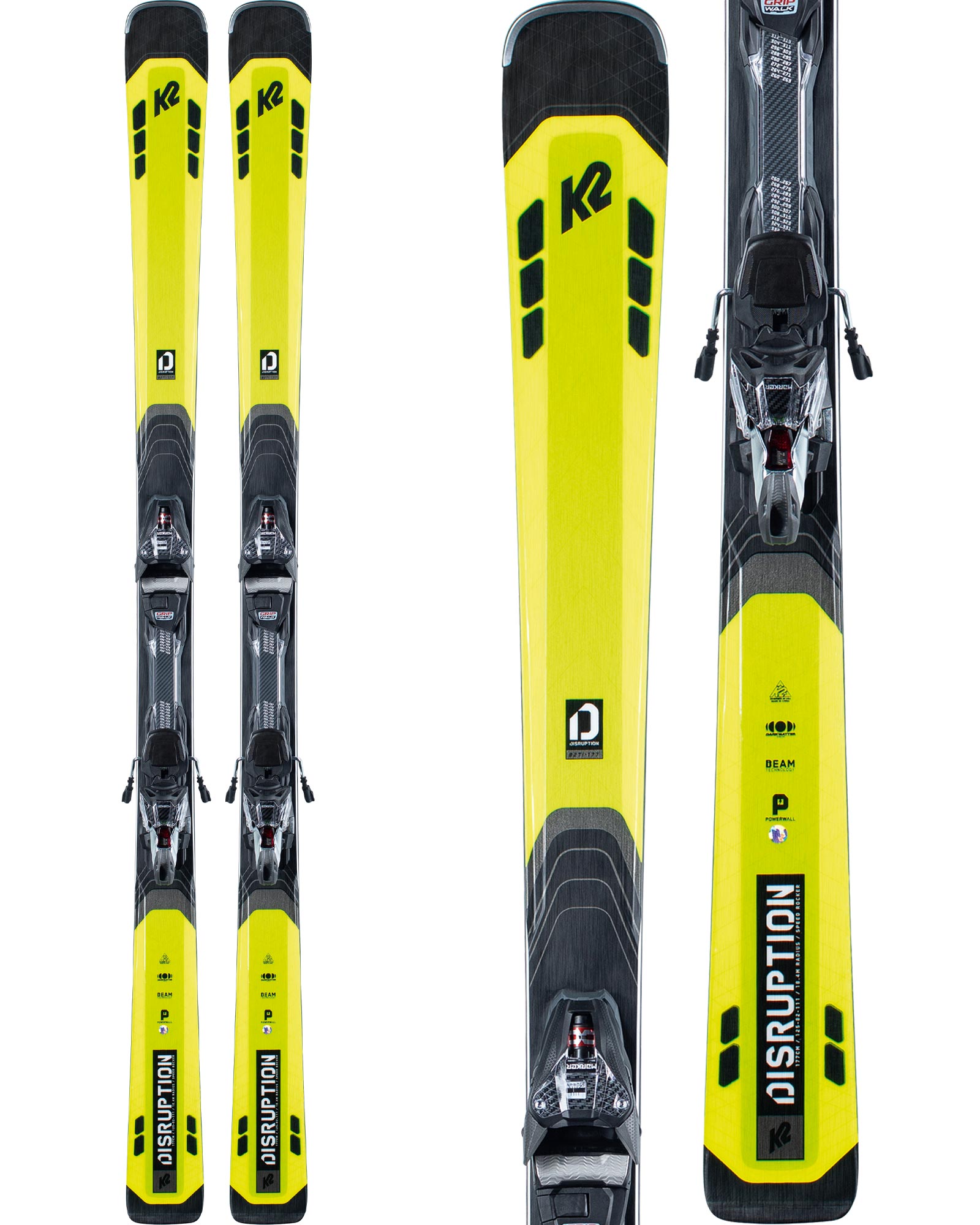 K2 Disruption 82 Ti Skis + MXCeLL 12 TCx Quiklik Bindings 2021 | 184cm