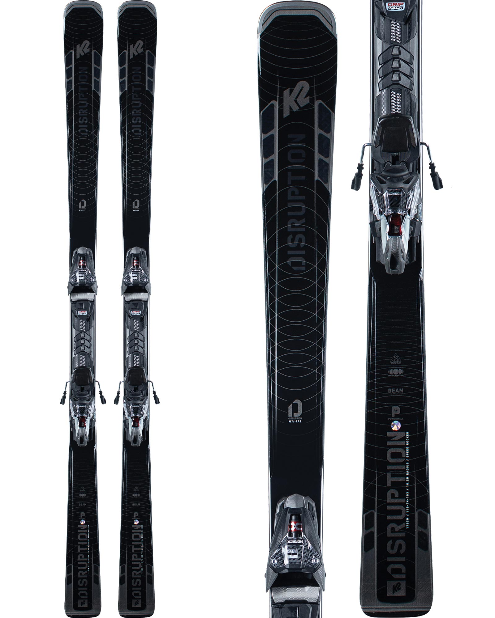 K2 Disruption MTi Skis + MXCeLL 12 TCx Quiklik Bindings 2021 | 180cm