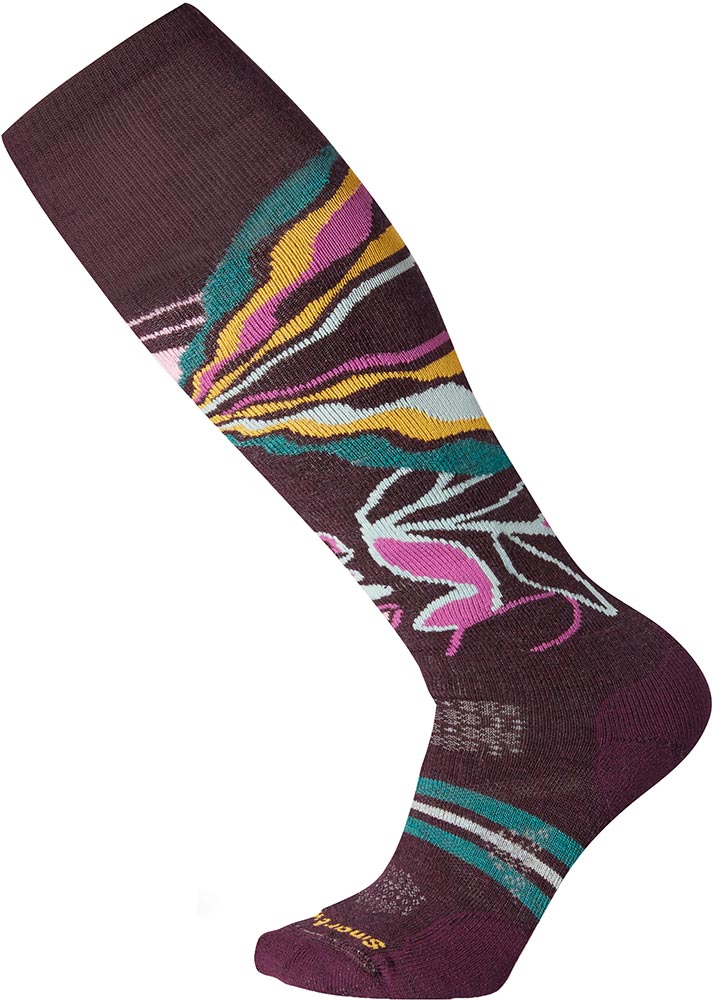 Smartwool PhD Medium Women's Pattern Socks | S | Bordeaux