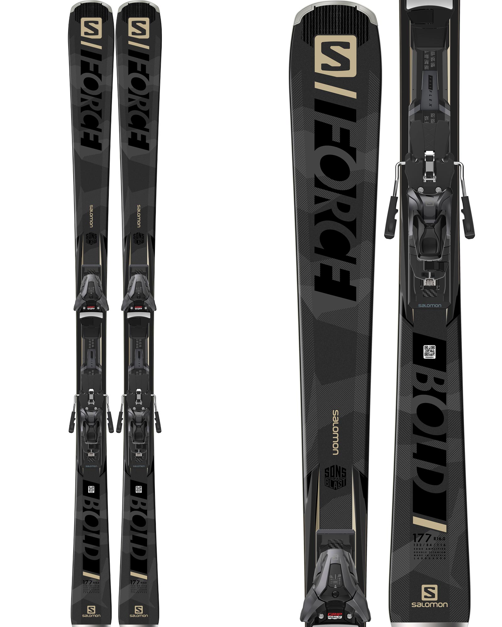 Salomon S/Force Bold Skis + X12 TL GW F90 Bindings 2021 | 177cm