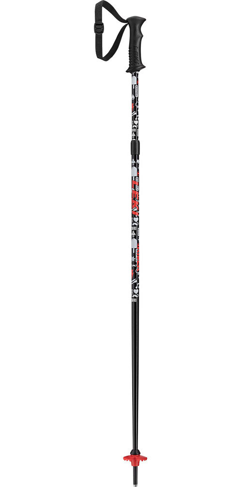 Leki Rider Vario Youth Ski Poles | Black/White/Red