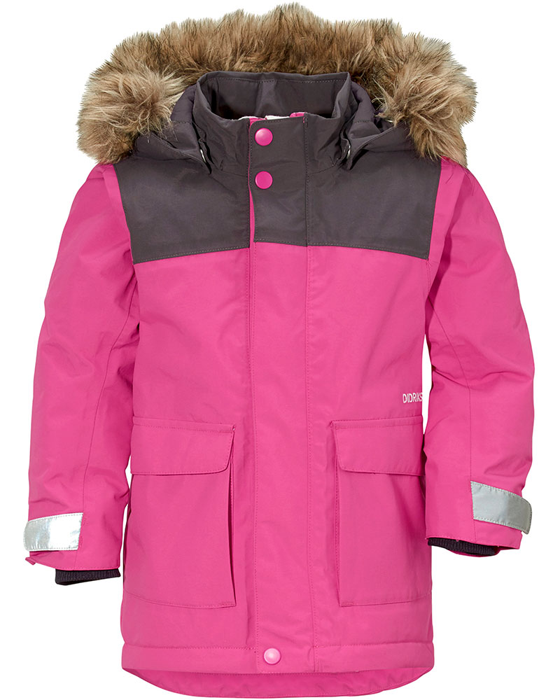 Didriksons Kure Kids' Parka Jacket | Age 7-8 | Plastic Pink