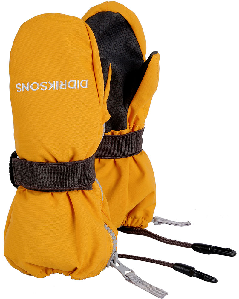 Didriksons Biggles Zip Kids' Mittens | Age 4-6 | Oat Yellow