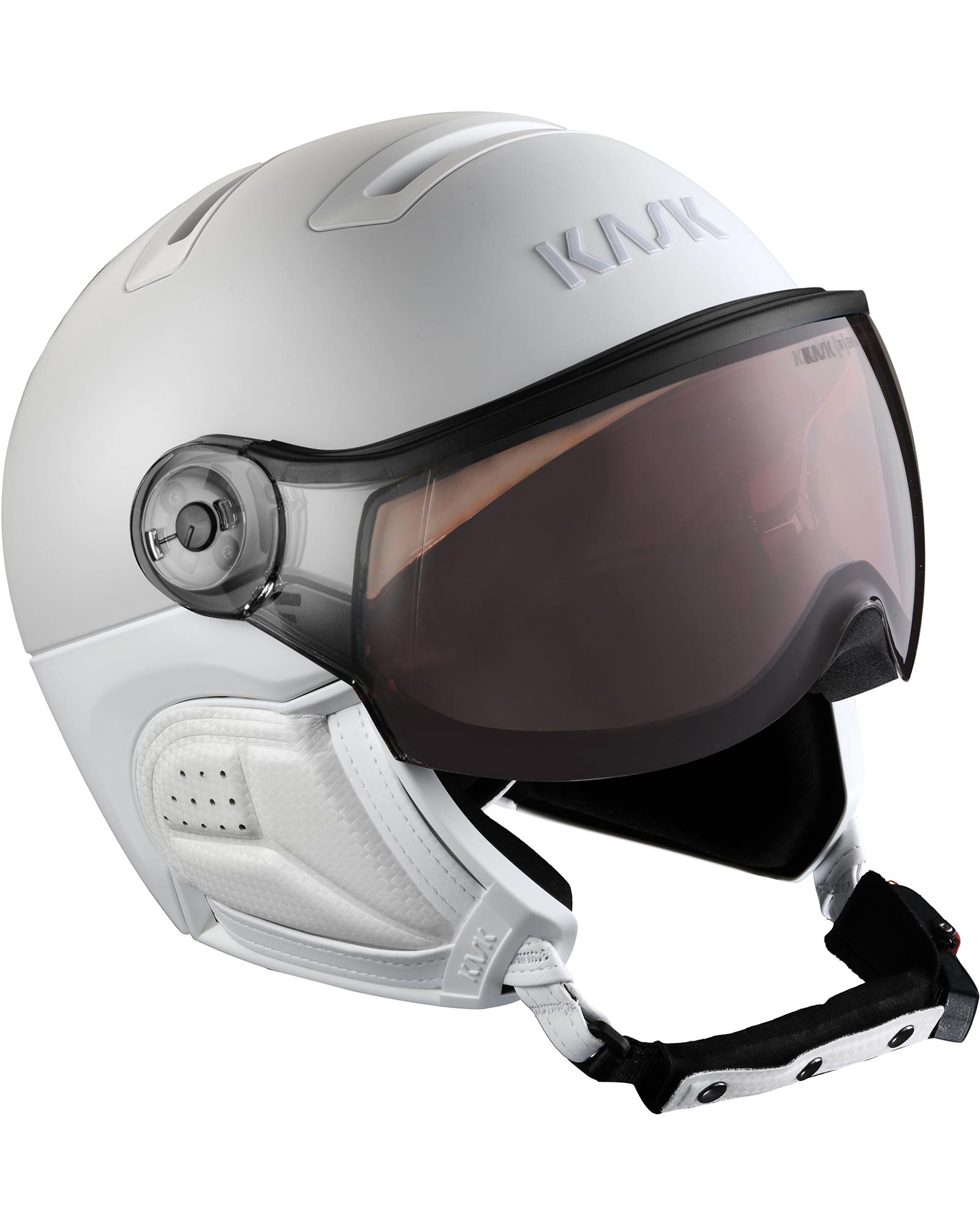 KASK Class Shadow Visor Ski Helmet | M | Matte White/Silver Visor