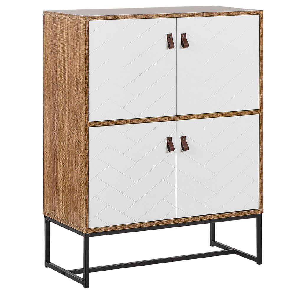 Beliani Sideboard licht hout/wit NUEVA
