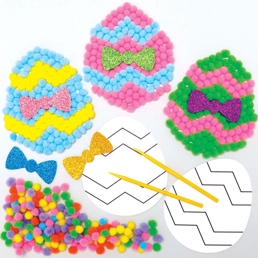 Easter Egg Pom Pom Art Kits (Pack of 5)