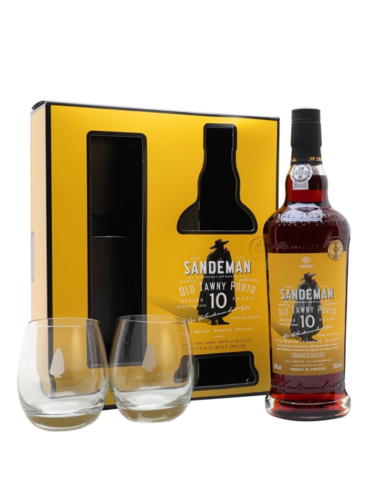 Sandeman 10 Year Old Tawny Port / Glass Set