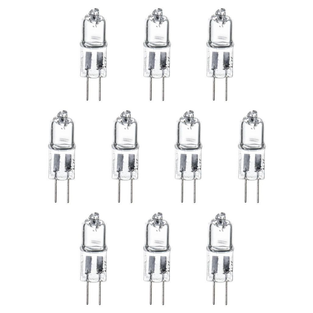 10 Pack of 10 Watt G4 Halogen Light Bulbs - Clear