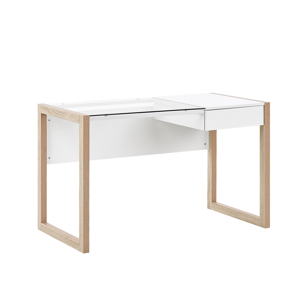 Beliani Bureau wit/lichtbruin JENKS