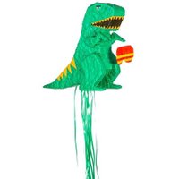 Fax Potato 2 Piece Dinosaur Pull String Pinata & Blindfold Set