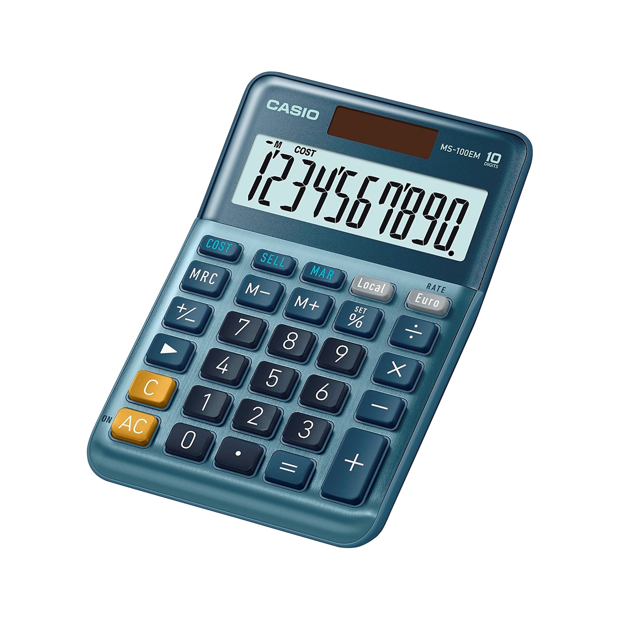 Calculatrice de bureau Casio MS-100EM 10 chiffres Bleu